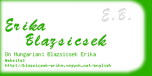 erika blazsicsek business card